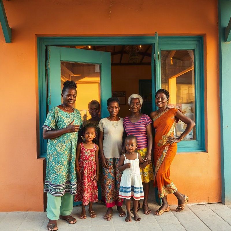 The Ouma family team outside their teal-modern Malindi shopfront